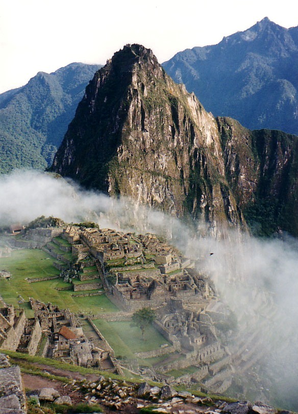 Machu Picchu, Peru - taken at dusk as the sun rises and clears away the morning mist